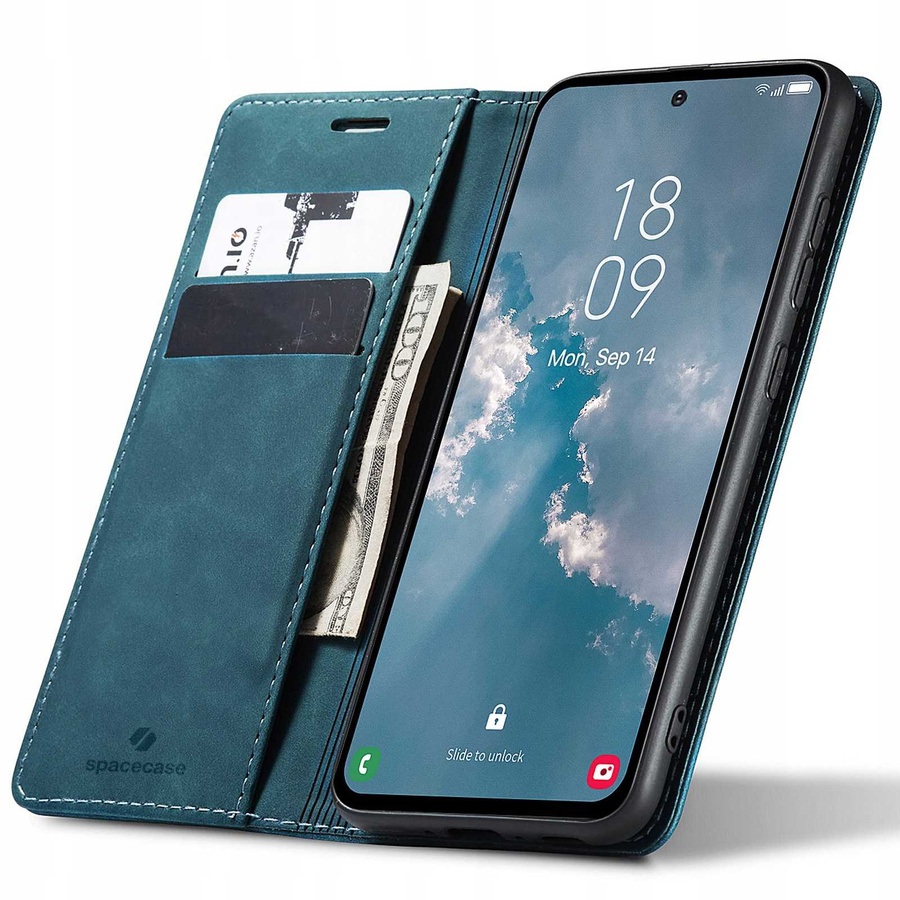 Spacecase piniginės tipo dėklas Galaxy A54 5G mėlynas