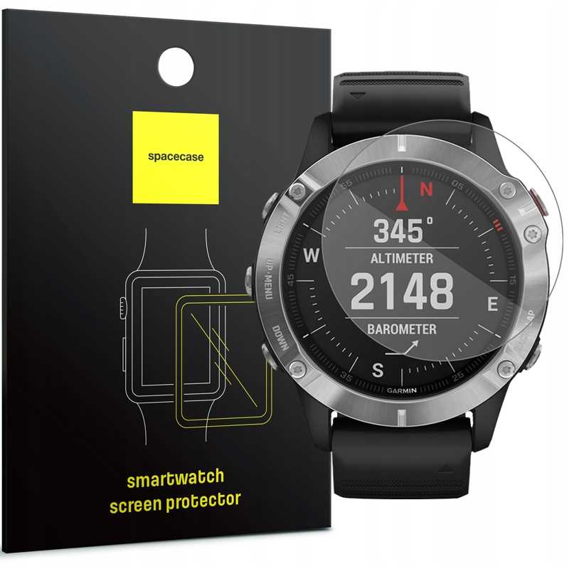 Spacecase Grūdintas stiklas SW Glass 2.5D Garmin Fenix 6 / 6 Pro