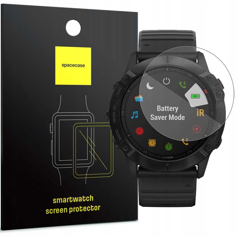 Spacecase Grūdintas stiklas SW Glass 2.5D Garmin Fenix 6X / 6X Pro