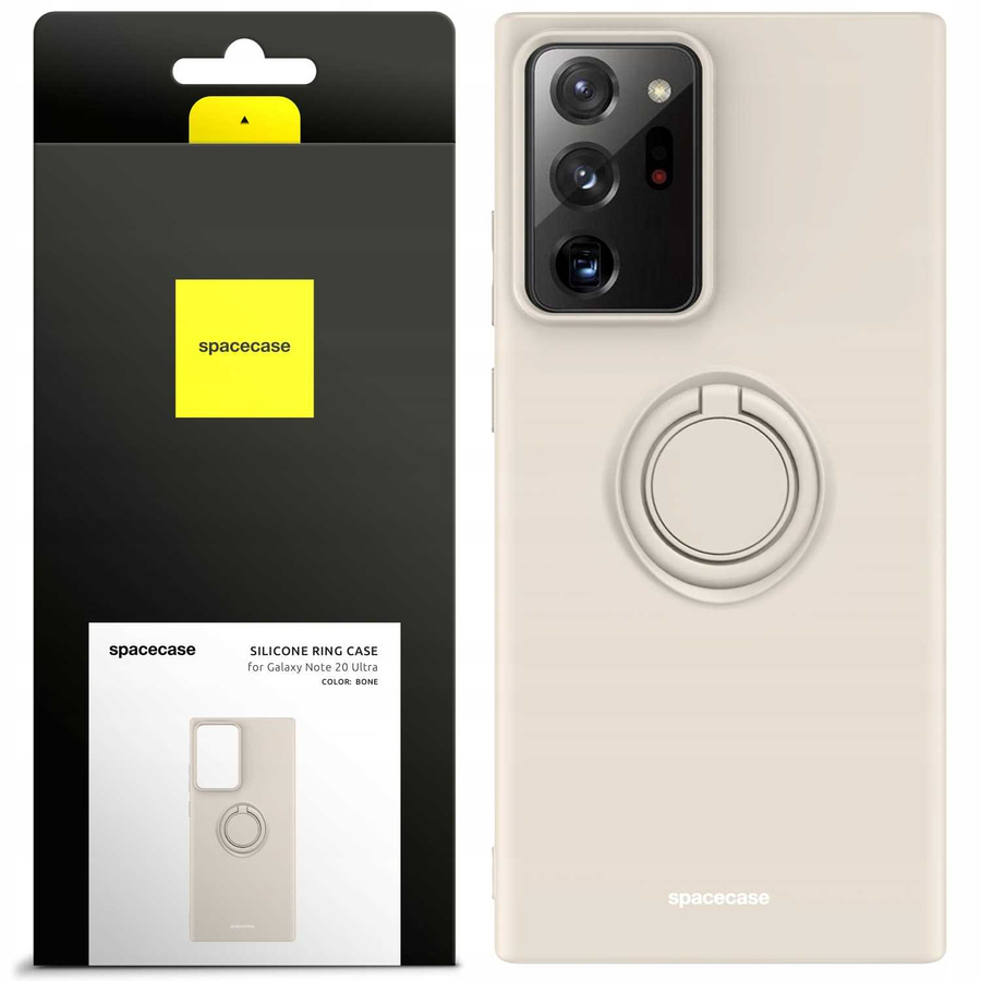 Spacecase Silikoninis dėklas su žiedu Galaxy Note 20 Ultra kaulo spalvos