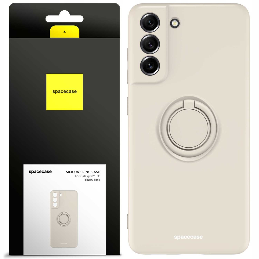 Spacecase silikoninis dėklas su žiedu Galaxy S21 FE bone