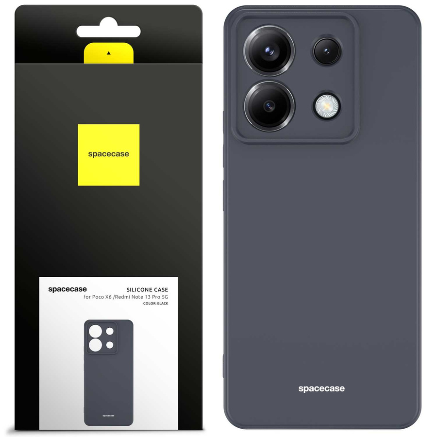 Spacecase Dėklas Silicone Case Poco X6 / RM Note 13 Pro 5G juodas