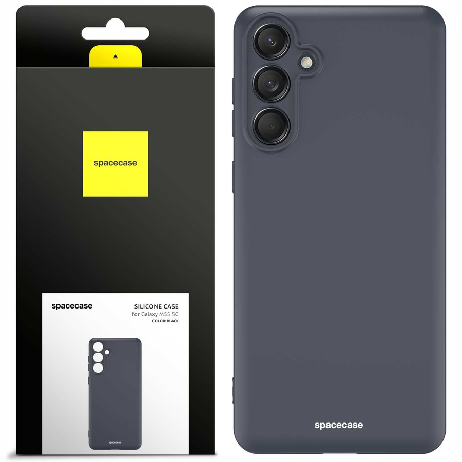 Spacecase Dėklas Silicone Case Galaxy M55 5G juodas