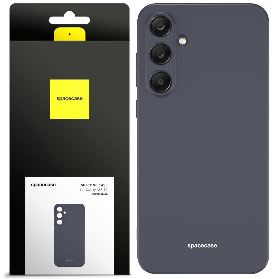 Spacecase Dėklas Silicone Case Galaxy A55 5G juodas