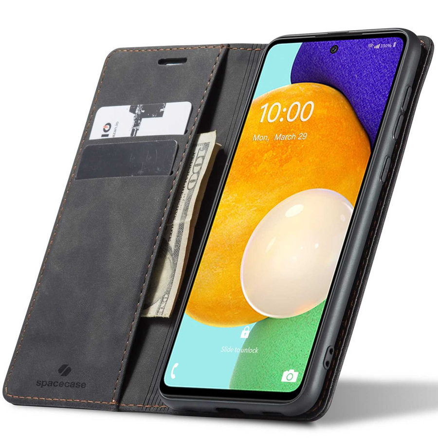 Spacecase Dėklas Wallet Galaxy M55 5G juodas