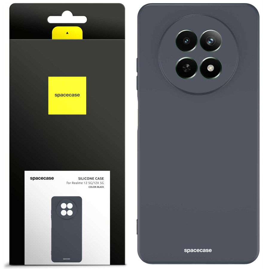 Spacecase Dėklas Silicone Case Realme 12 5G/12X 5G juodas