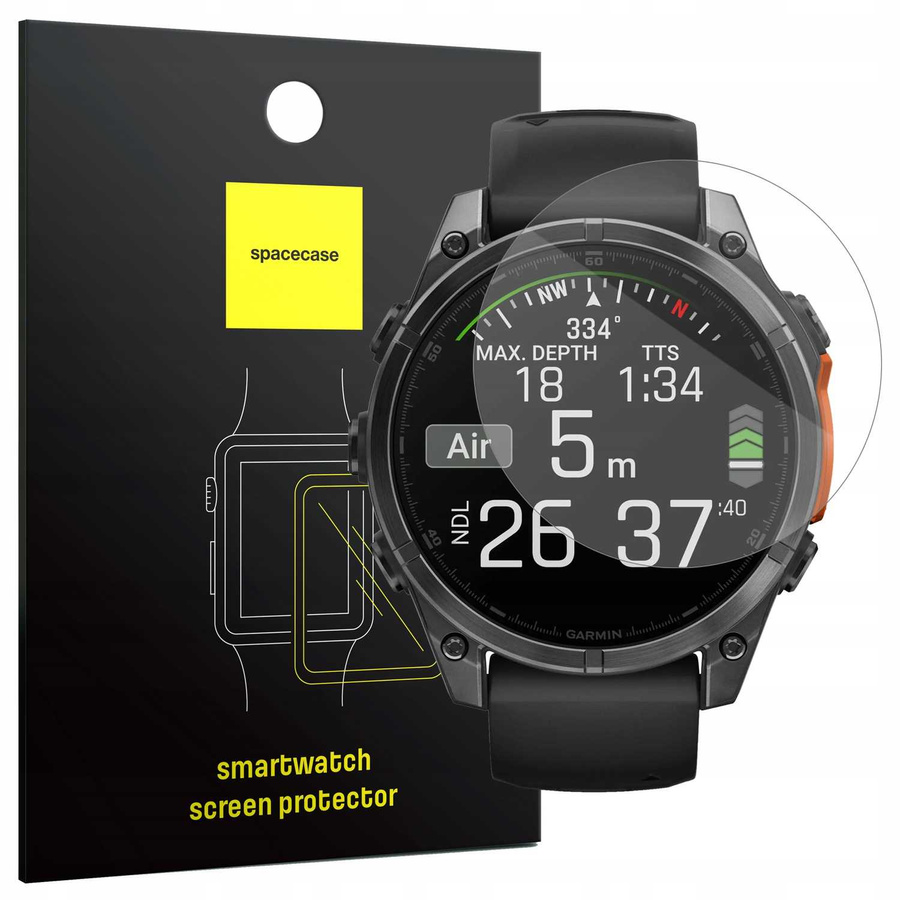 Spacecase Grūdintas stiklas SW Glass 2.5D Garmin Fenix 8 47mm