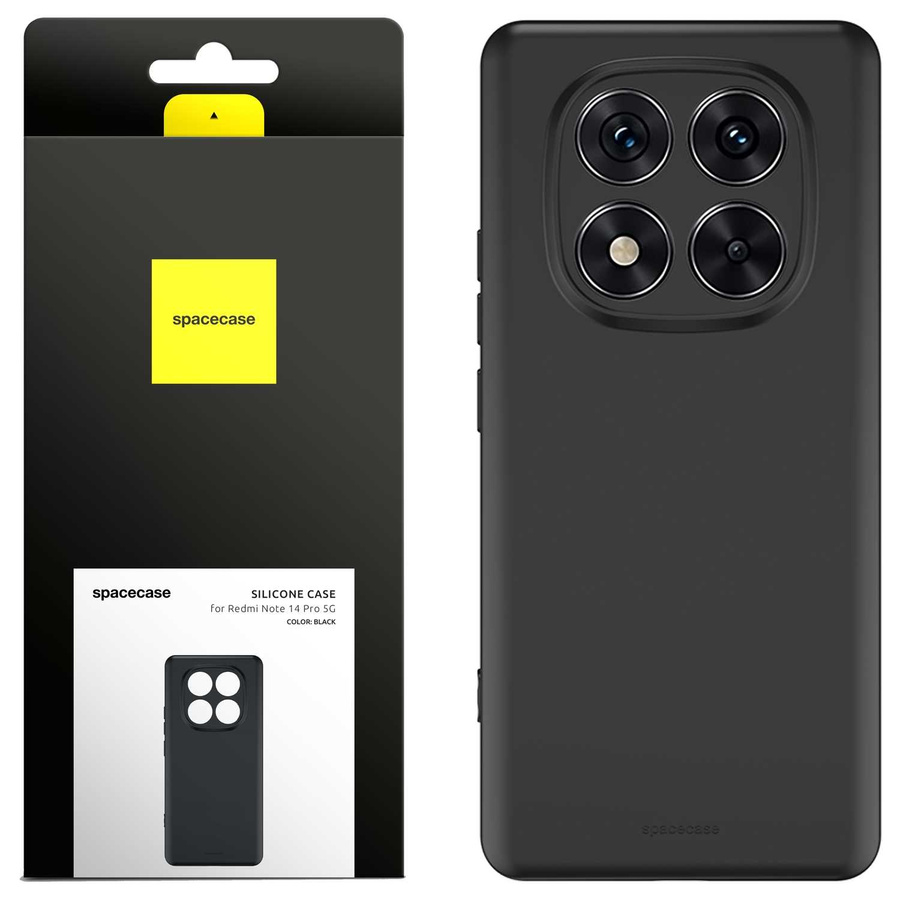 Spacecase Silikoninis dėklas 3.0 Redmi Note 14 Pro 5G juodas