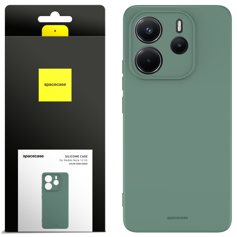 Spacecase Silikoninis dėklas 3.0 Redmi Note 14 4G tamsiai žalias