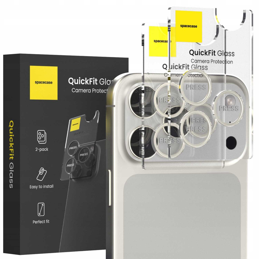 Spacecase Kameros stiklas Quickfit Camera iPhone 17 Pro / 17 Pro Max sidabrinis