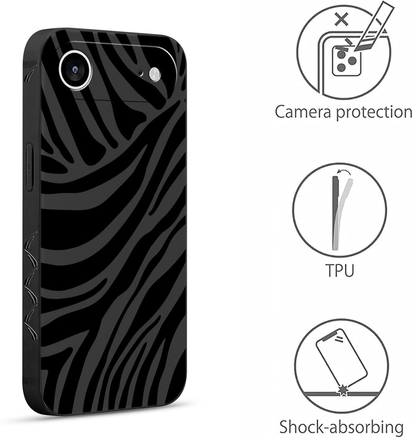 Pnakqil Iphone 17 Air dėklas Zebra juodas