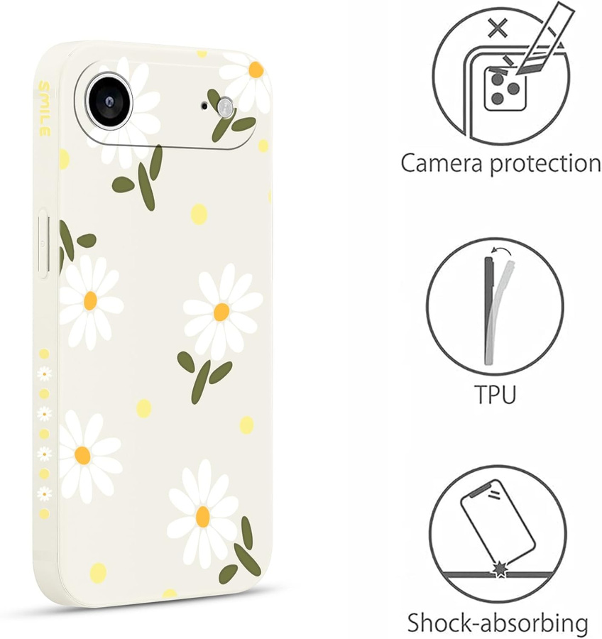 Pnakqil Iphone 17 Air dėklas Daisies baltas