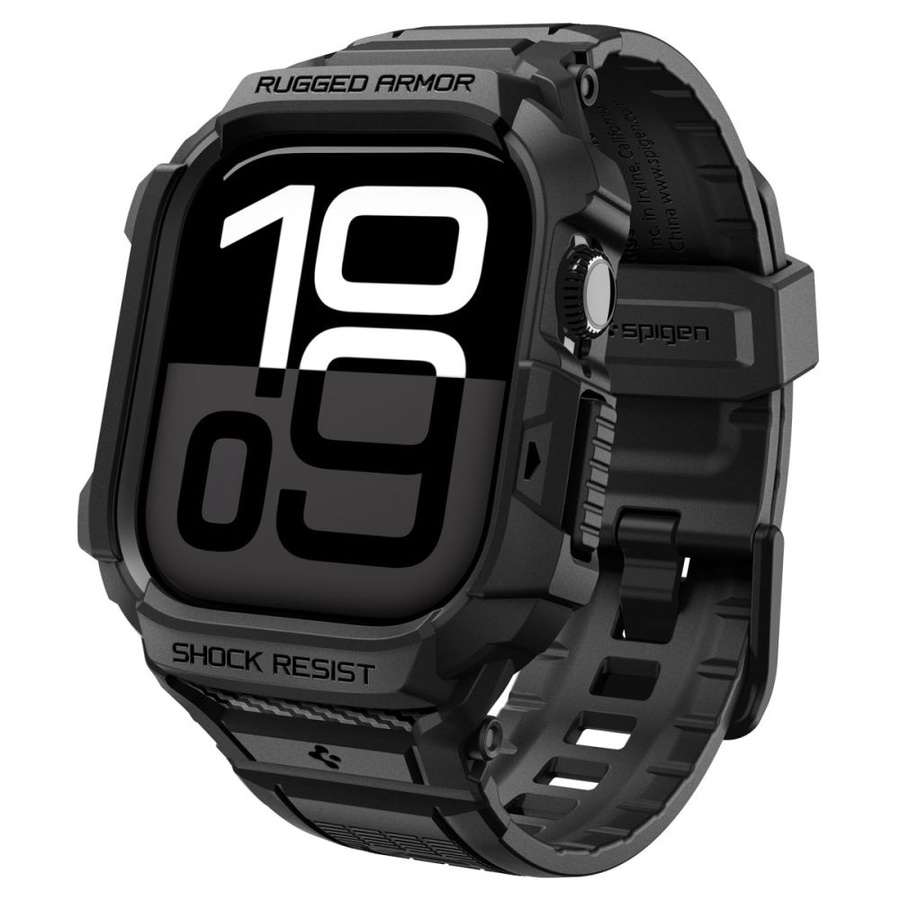 SPIGEN RUGGED ARMOR “PRO” V2 APPLE WATCH 10 / 11 (42 MM) matinis juodas