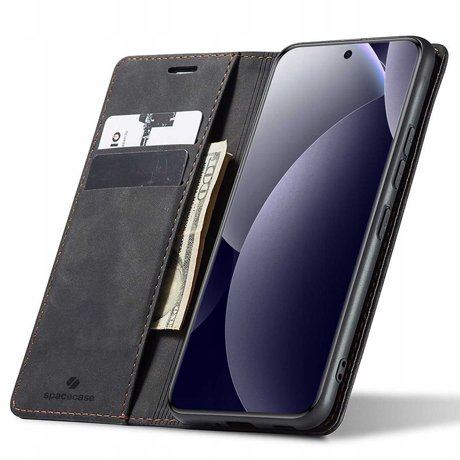 Spacecase dėklas Wallet POCO M8 Pro 5G/RM Note 15 Pro+ 5G juodas