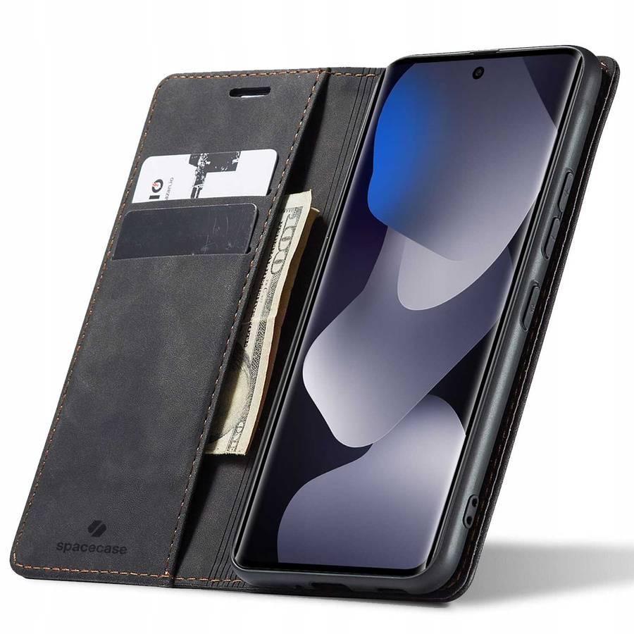 Spacecase dėklas Wallet POCO M8/RM Note 15 4G/5G juodas