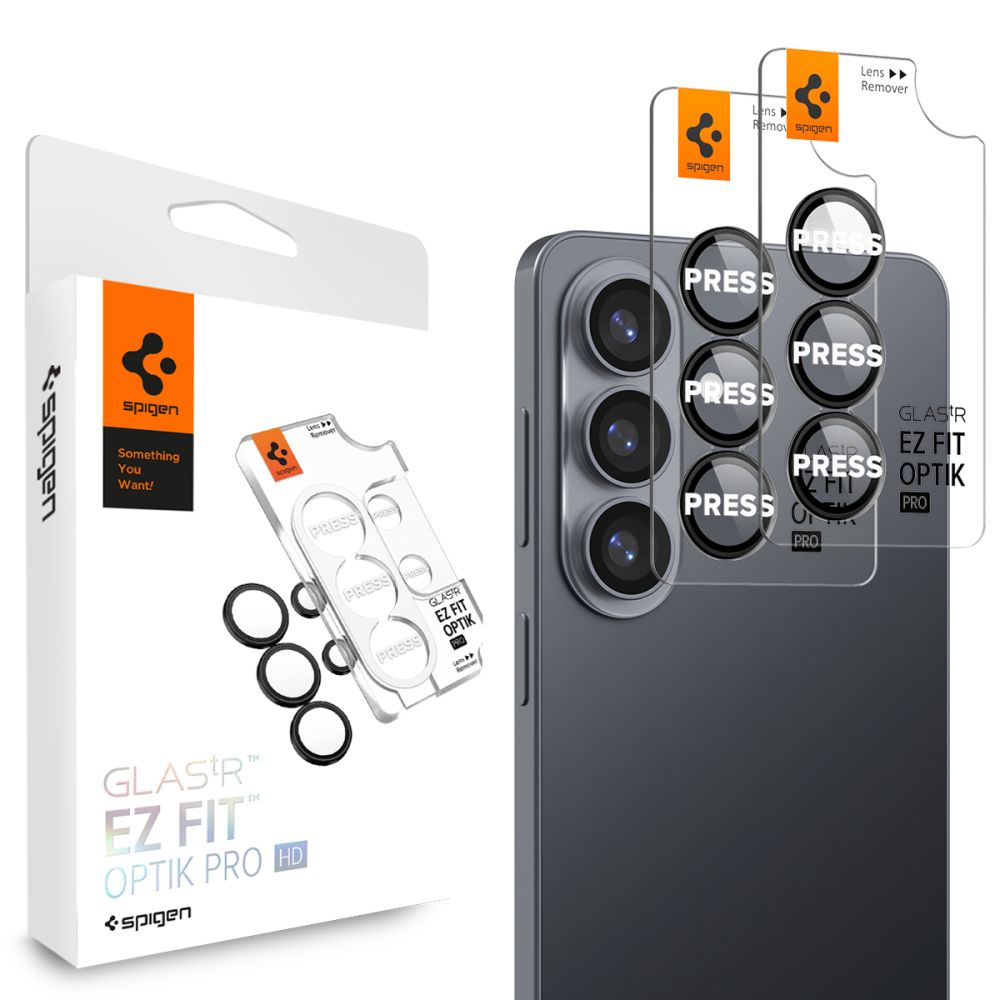 Spigen Glas.Tr Ez Fit Optik Pro HD Kameros apsauga 2-pack skirtas Samsung Galaxy S26 - juodas