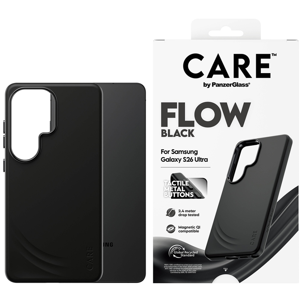 CARE by PanzerGlass Flow juodas Qi dėklas Samsung Galaxy S26 Ultra - juodas