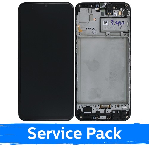 Ekranas skirtas Samsung M215 M21 / M30s M307 juodas su rėmeliu (Service Pack)