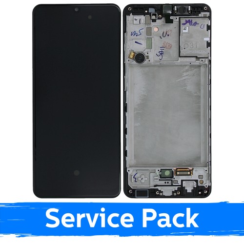 Ekranas skirtas Samsung A315 A31 juodas su rėmeliu (Service Pack)