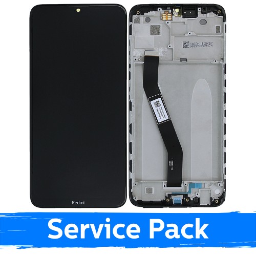 Ekranas skirtas Xiaomi Redmi 8 (Redmi 8A) su rėmeliu / Black / (Service Pack)