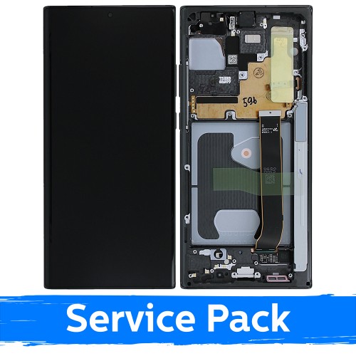 Ekranas skirtas Samsung N985 (N986) Note 20 Ultra su rėmeliu / Mystic Black / (Service Pack)