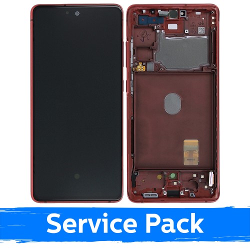 Ekranas skirtas Samsung G780 S20 FE (G781 S20 FE 5G) su rėmeliu / Cloud Red / (Service Pack)