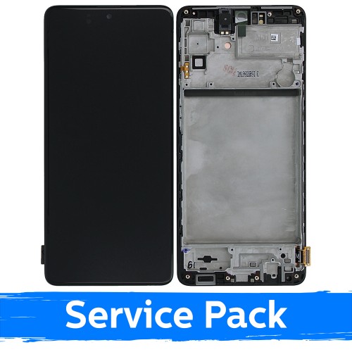 Ekranas skirtas Samsung M515 M51 juodas su rėmeliu (Service Pack)