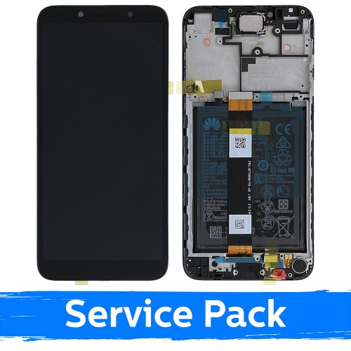 Ekranas skirtas Huawei Y5P / Honor 9S juodas su rėmeliu (Service Pack)