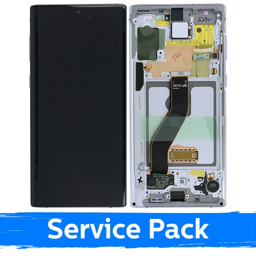 Ekranas skirtas Samsung N970 Note 10 su rėmeliu / Aura White / (Service Pack)