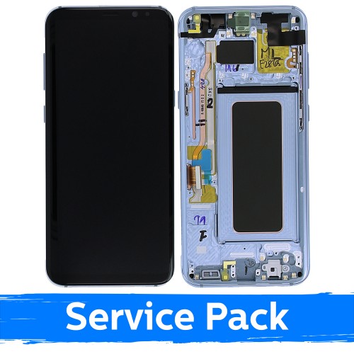 Ekranas skirtas Samsung G955 S8 Plus su rėmeliu / Coral Blue / (Service Pack)