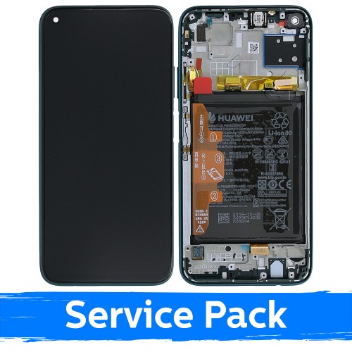 LCD Ekranas suderinamas su Huawei P40 Lite su rėmeliu / Crush žalias / (Service Pack)