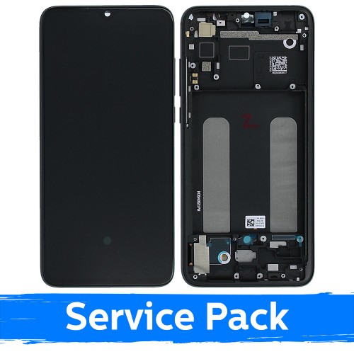 Ekranas skirtas Xiaomi Mi 9 Lite su rėmeliu / Onyx Grey / (Service Pack)