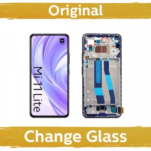 Ekranas skirtas Xiaomi Mi 11 Lite 4G (Lite 5G / Lite 5G NE) su rėmeliu / Mint Green / (Atnaujintas: China)