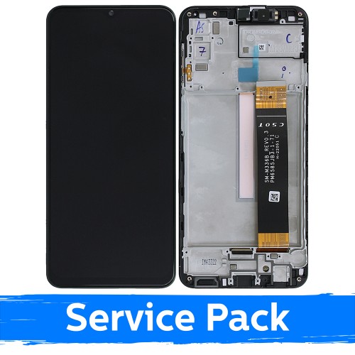 Ekranas skirtas Samsung M236 M23 5G / M336 M33 5G juodas su rėmeliu (Service Pack)