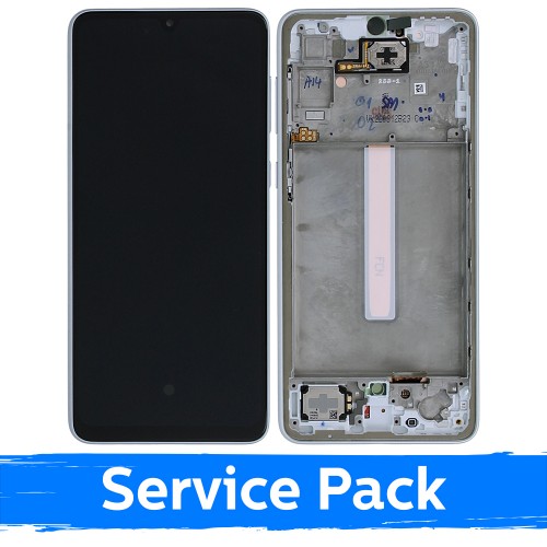 Ekranas skirtas Samsung A336 A33 5G su rėmeliu / White / (Service Pack)