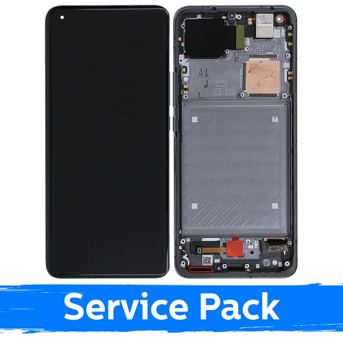 Ekranas skirtas Xiaomi Mi 11 Ultra su rėmeliu / Ceramic Black / (Service Pack)