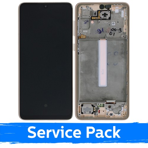 Ekranas skirtas Samsung A336 A33 5G su rėmeliu / Peach / (Service Pack)