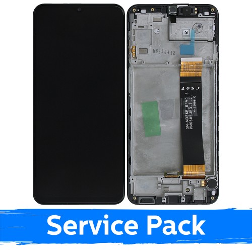 Ekranas skirtas Samsung A235 A23 4G juodas su rėmeliu (Service Pack)