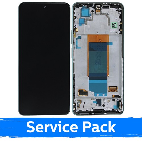 Ekranas skirtas Xiaomi Poco F4 5G su rėmeliu / Nebula Green / (Service Pack)