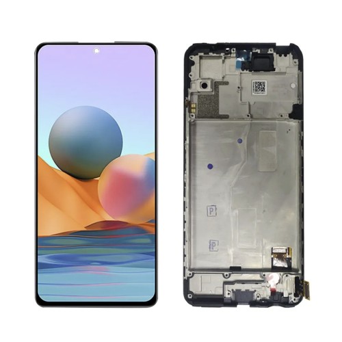 Ekranas skirtas Xiaomi Redmi Note 10 Pro juodas su rėmeliu / HQ