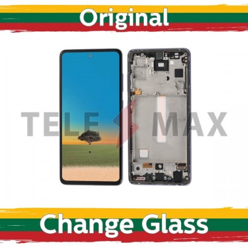 Ekranas skirtas Samsung A528 A52s (A526 5G / A525 4G) su rėmeliu / Awesome Purple / (Atnaujintas: Telemax)