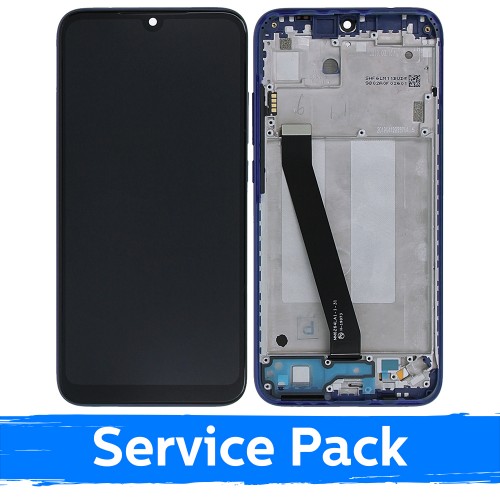 Ekranas skirtas Xiaomi Redmi 7 su rėmeliu / Comet Blue / (Service Pack)