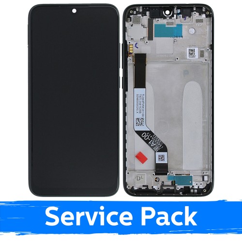 Ekranas skirtas Xiaomi Redmi Note 7 (Note 7 Pro) su rėmeliu / Space Black / (Service Pack)