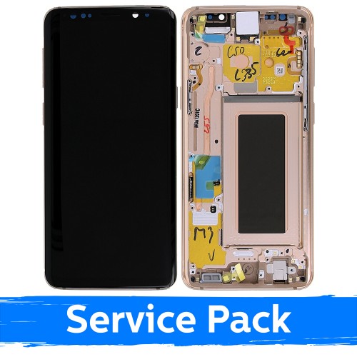 Ekranas skirtas Samsung G960 S9 su rėmeliu / Sunrise Gold / (Service Pack)