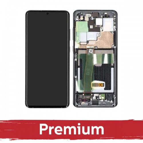 LCD ekranas suderinamas su Samsung G988 S20 Ultra su rėmeliu / Cosmic Grey / OEM