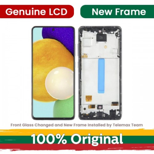 LCD ekranas suderinamas su Samsung A525 A52 (A526 A52 5G) su rėmeliu / Awesome mėlynas / (Atnaujintas: Telemax)