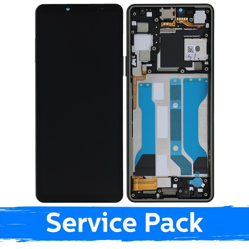 LCD ekranas suderinamas su Sony Xperia 10 V juodas su rėmeliu (Aptarnavimo pakuotė)