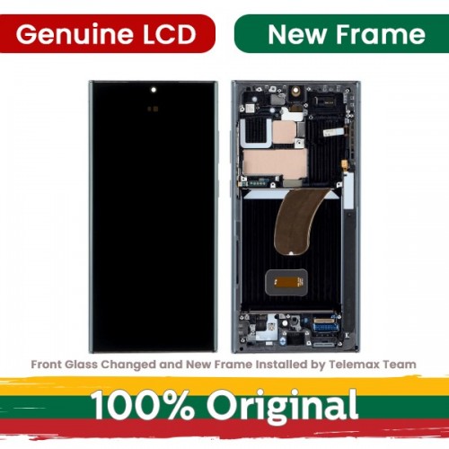 LCD ekranas suderinamas su Samsung S918 S23 Ultra su rėmeliu / Cream / (Atnaujintas: Telemax)