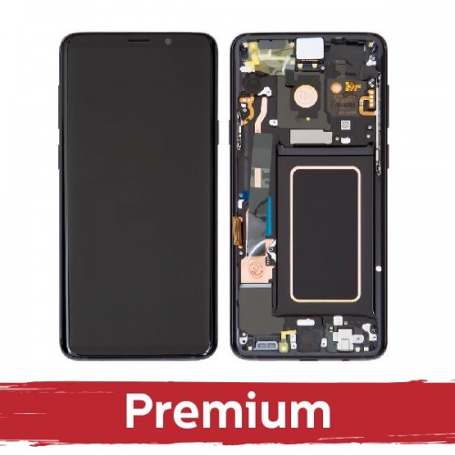 LCD ekranas suderinamas su Samsung G965 S9 Plus su rėmeliu / Midnight Black / OEM