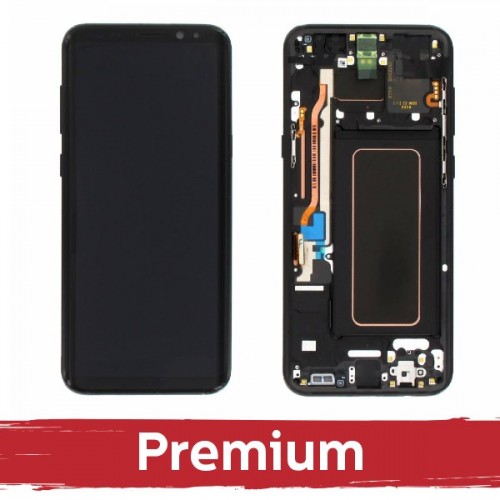 LCD ekranas suderinamas su Samsung G955 S8 Plus su rėmeliu / Midnight Black / OEM